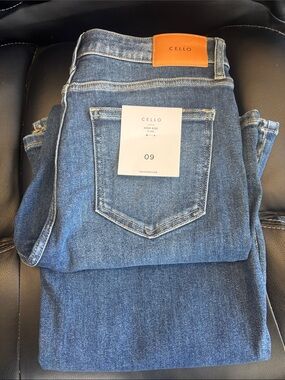 Cello Dark Blue Flare Jeans - Wide Leg Stretch Denim